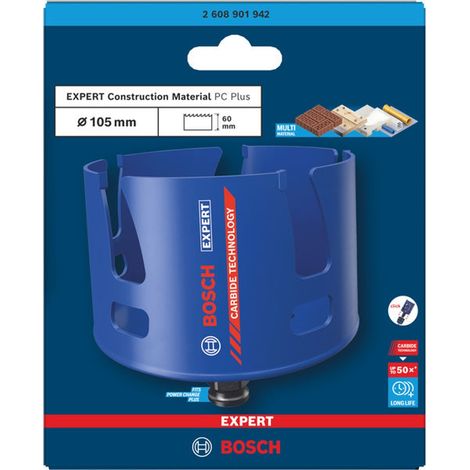 Bosch EXPERT Lochsäge Construction Material Power Change Plus, 105 x 60 mm