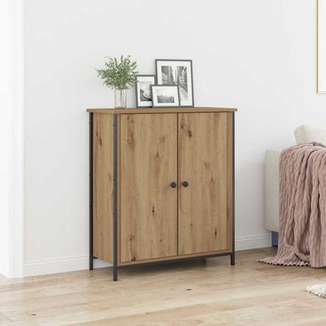 Buffet-Meuble de rangement chêne artisanal 70 x 30 x 80 cm Bois d'ingénierie 605524 (1/5)