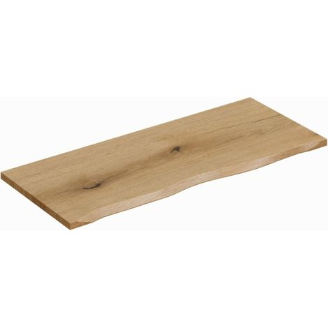 Plan pour vasque NATOURA 100,8 cm en MDF aspect chêne clair avec bord naturel – Tablette pour vasque à poser (1/5)