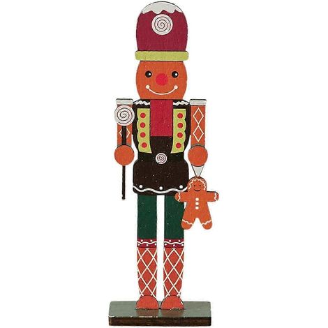 Casse-noisette en figurine, décoration de Noël, statue artisanale, soldat casse-noisette en bois pour sapin de Noël.-Orange Snowman (1/5)