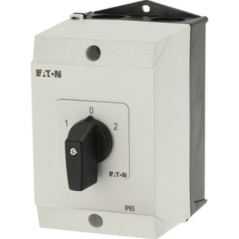 Eaton Umschalter, T3, 32 A, Aufbau, 3 Baueinheit(en), Kontakte: 6, 60 °, rastend, mit 0-Stellung, 1-0-2, Abwicklungs Nr (1/5)
