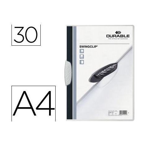 Carpeta swingclip dossier pinza lateral y giratoria blanco din a4 capacidad 30 h (pack de 25 uds.)