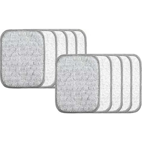 Lot de 10 chiffons de vaisselle polyvalents en fil métallique réutilisable pour nettoyer l'humidité et le sec, torchons ronds anti-rayures pour cuisine, éviers, casseroles, poêles(Couleur aléatoire) (1/5)
