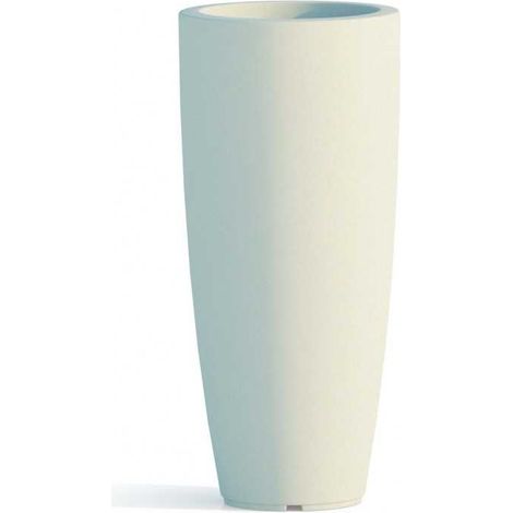 Jarrón alto de diseño moderno, Ø40 H90, en polímero blanco resistente para interiores y exteriores - Hecho en Italia - Monacis (1/4)