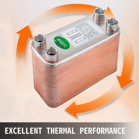 Échangeur Thermique Échangeur de Chaleur Thermique à 60 Plaques pour le Refroidissement d'Huile Industrielle, Évaporateurs de Réfri… (1/5)