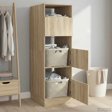vidaXL Laundry Cabinet Set Sonoma 50 x 68 x 162 cm Engineered wood