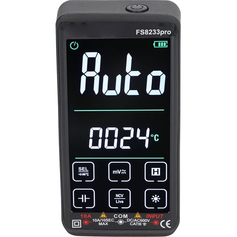 Multimètre tactile LED avec écran LED, mesureur de tension CC/CA, testeur de résistance et de capacité (1/5)