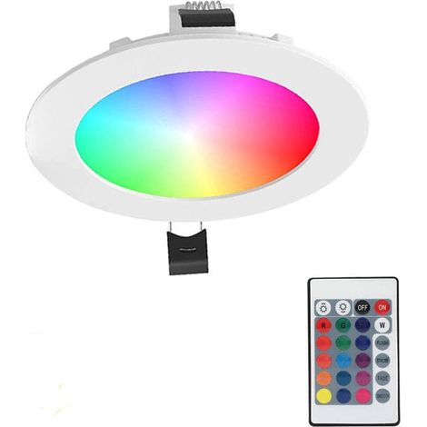 Zoternen LED Spots Encastrables Ampoule RGB Couleur Changement Lampe Blanc Chaud de plafond du Jour Plafonnier Encastré 12W AC 85V-265V Spot Bulb avec Télécommande (1/4)
