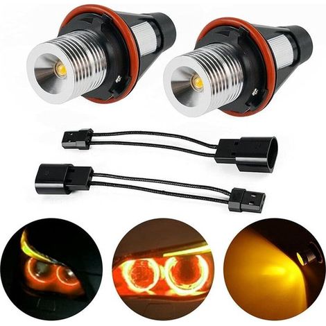 für LED Nachtlichter E60 für Angel Eyes E60 LED Angel Eyes Licht 2 Stück Auto Klar 6000K 5W Angel Eyes LED Licht Scheinwerferbirne für E60 E61 E3 (1/5)