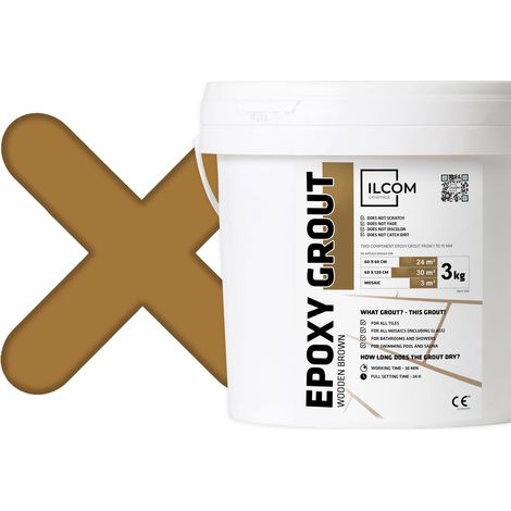 Stucco Epossidico Bicomponente per riempimento fughe - Marrone Chiaro - 3Kg (1/5)
