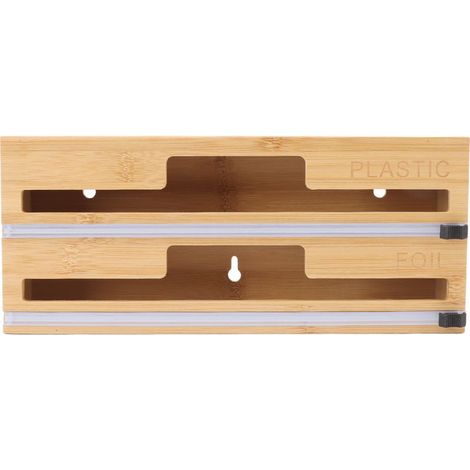 2-in-1-Spender für Frischhaltefolie, Alufolie und Wachspapier, Bambusbox. (1/5)