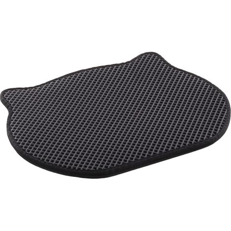Tapis de bac à litière tête de chat noir 50 x 40 cm pour chat - animallparadise (1/5)