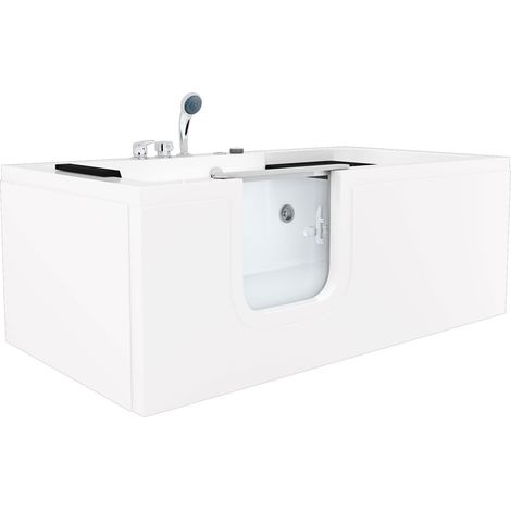 Whirlpool Seniorenwanne mit Tür S15WP-EH-L 160x85cm Einhebelmischer