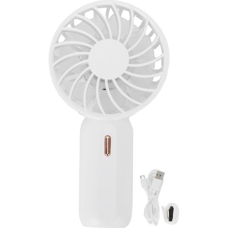 Ventilateur portable rechargeable USB, petit ventilateur à ventilation améliorée pour les voyages, le bureau et les études (blanc) (1/5)