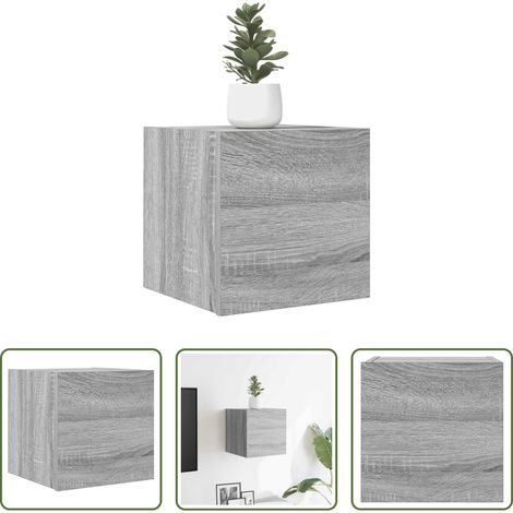 Meuble suspendu -  Meuble TV mural Sonoma gris 30,5x30x30 cm (1/5)