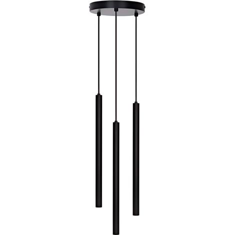 Plafonnier noir à 3 tubes, 3 x 3 W, 2700 K, style minimaliste, pour bar et couloir (ampoule non incluse) (1/2)