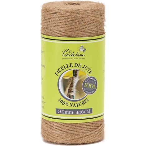 1 Bobine Ficelle Jute 160m Diamètre 2mm Naturel Pour Jardinage Bricolage Décoration (1/4)