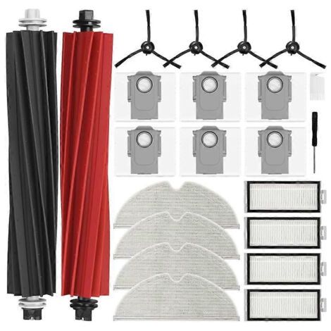 Accessoires pour aspirateurs Roborock Q8 Max+/Q5 Max+/Q5 Pro+/Q5 DuoRoller+ : brosse latérale, filtre, lingette de nettoyage et sac à poussière (1/4)