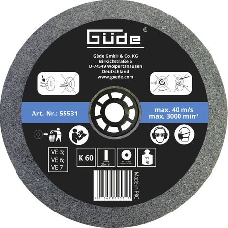 Güde Schleifscheiben (125 bis 250 mm) versch Körnungen Doppelschleifer Schleifer