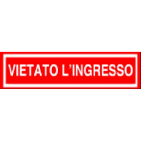 Cartello Segnaletico - Segnaletica Adesiva Vietato Ingresso Rosso 4x15 cm