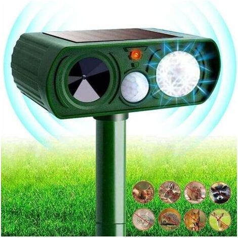 PA Aiperq Ultraschall-Katzenabwehrgerät für den Garten, 5 Modi, USB- oder Solarbetrieb, mit Erdspieß (1/5)