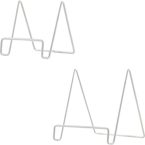 Support de livre de cuisine UlisemMetal, lot de 2, support de livre simple, présentoir, support photo décoratif, support de téléphone, 2 tailles (blanc)