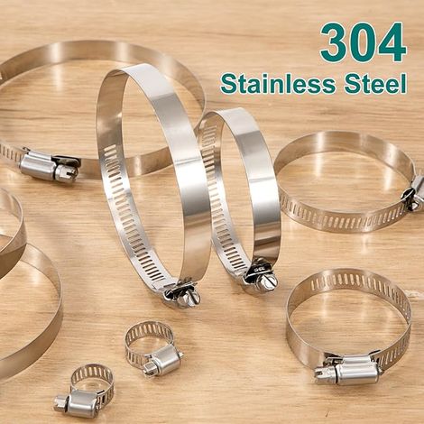 Hose Clamp 21-38 mm Stainless Steel 304 Adjustable Clamps for Garden Car Swimming Pool (1/3)