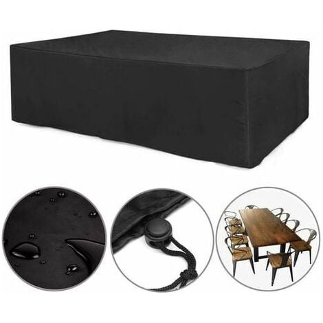 Housse de protection 20020080cm gris foncé - Bâche rectangulaire en polyester enduit PA pour tables de jardin (1/5)