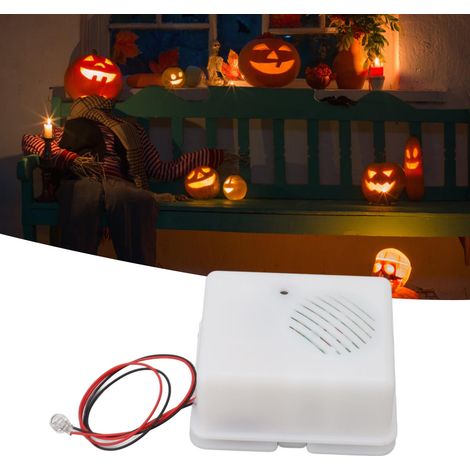 Lecteur de sons d'Halloween, enceinte à sons effrayants et terrifiants, enceinte à cris, décoration de fête intérieure et extérieure, maison hantée, poupée d'horreur, haut-parleur intégré (1/5)