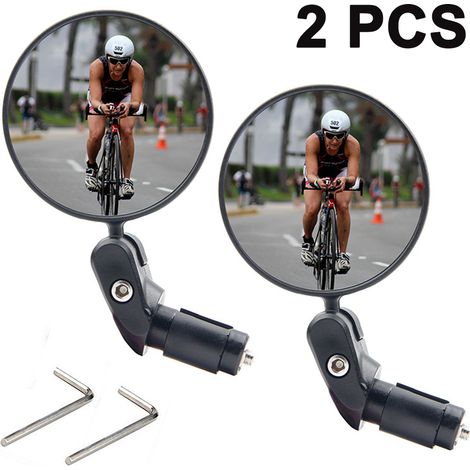Rétroviseur de vélo, rétroviseur de sécurité HD pour la conduite à vélo, rétroviseur convexe avec fixation réglable sur le guidon, convient aux vélos de route et de montagne.