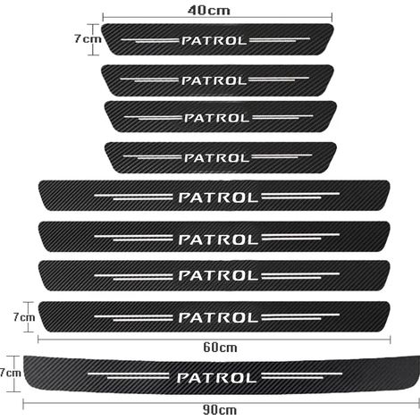 (9 pièces pour Patrol) Protections de seuil de porte et de coffre arrière en fibre de carbone pour Nissan Patrol Y62 (2013-2021) - Accessoires auto (1/3)