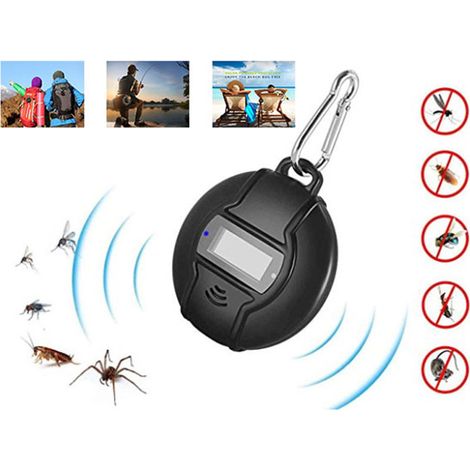 Répulsif anti-moustiques portable à ultrasons pour l'extérieur, alimenté par USB et énergie solaire (1/3)