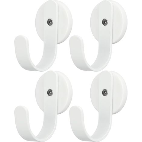 Lot de 4 crochets magnétiques pour couronne, porte d'entrée en métal pour décorations de Noël (blanc) (1/5)
