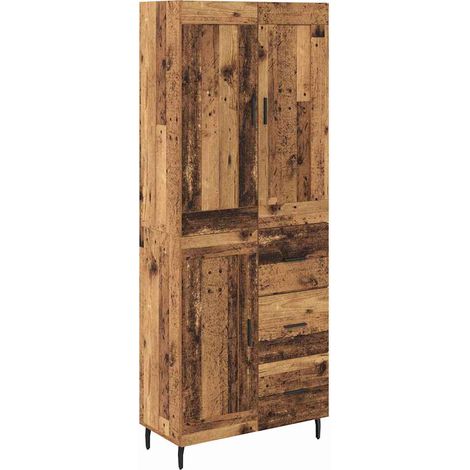 2 pcs Armoires Hauts de rangement - Armoires De Chambre avec tiroir Bois Ancien Bois d'ingénierie fr6725 - Maison La Vie (1/5)