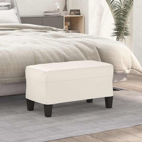 vidaXL Banc Crème 70x35x41 cm Similicuir (1/5)