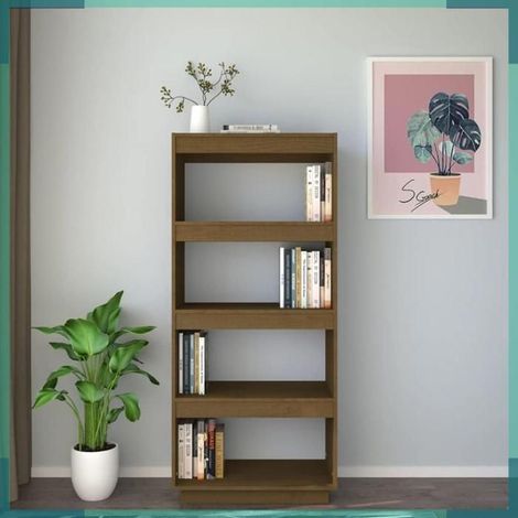 810872 Bibliothèque/Séparateur de pièce Marron miel 60x35x135 cm Pin (1/5)