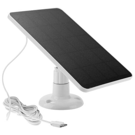Panneau solaire de caméra de sécurité, panneau solaire USB 4w compatible DC 5V caméra de surveillance rechargeable, panneau solaire de caméra avec câble de 3 mètres (1/5)