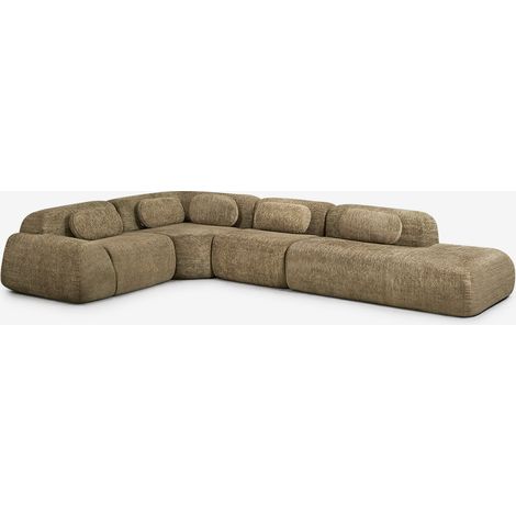 Divano modulare angolare a 4 pezzi con chaise longue a destra in ciniglia confezionato sottovuoto Merida SKLUM (1/5)