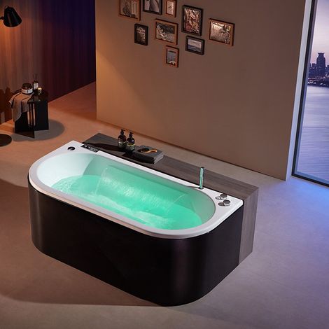 Baignoire balnéo 1 place 180x86 cm – 8 jets d'eau + 30 micro-jets – Pompe LX® 1.5 HP – Chromothérapie LED – Bluetooth® – Archipel