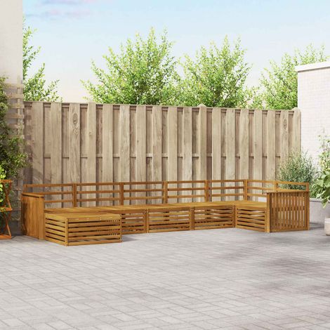 vidaXL Outdoor-Sofagarnitur 7 pcs Natur (1/5)
