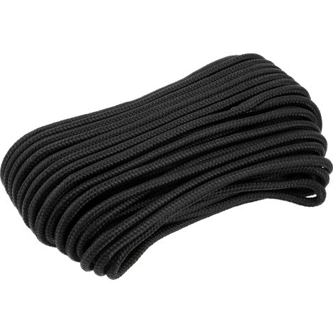 Geflochtenes Polypropylen-Seil 10 mm, 50 m, schwarz