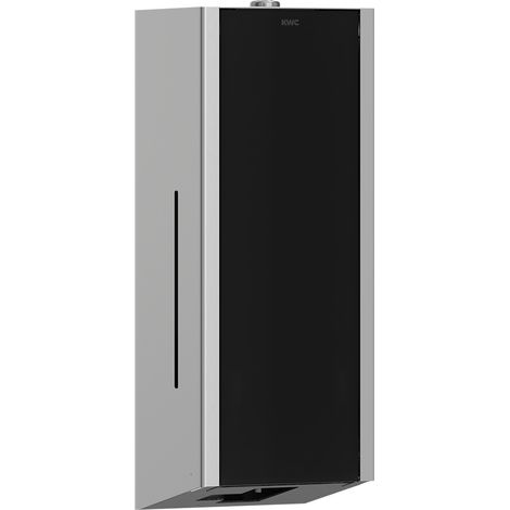 KWC AR Seifensp., EXOS, elek., Edelstahl,  AP, 120x325x120 mm, Front ESG schwarz