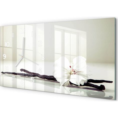 Horloge Murale Originale 60x30 cm Verre Trempé Cadeau Maison Moderne Gousse de vanille (1/5)