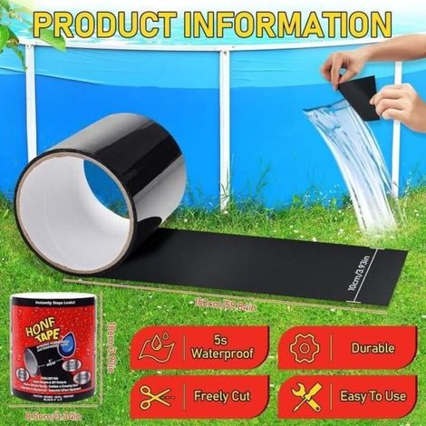 Ruban étanche pour fuites,Ruban auto-amalgamant,Ruban de réparation sous l'eau,Ruban de réparation pour tuyau de piscine et jardin (1/3)