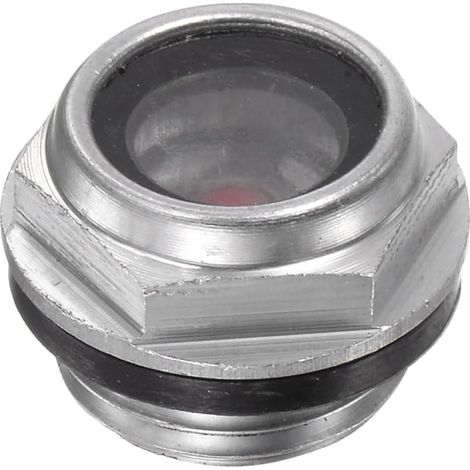 sourcing map Air Compresseur Huile Niveau Jauge Vision Verre M16x1,5mm Mâle Fileté Aluminium Organique Verre Liquide Indicateur Vision Fenêtre (1/5)