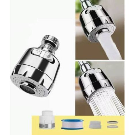 Aireador de grifo giratorio de 360°, adaptador universal, regulador de cabezal de filtro para fregadero, 2 modos, aireador de grifo, atomizador de grifo, cabezal de grifo de cocina (1/5)