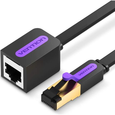 5 m RJ45 Ethernet Extension Cable CAT 7 Network Extension Cable Male to Female 10Gbps 600MHz, Compatible with PC, Patch Panel, TV Box, Network Printer, Modem, Ethernet Switch (1/5)