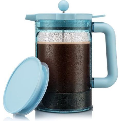 Cafetière à piston BODUM Bean Set Hot & Cold Brew 1,5 L Bleue