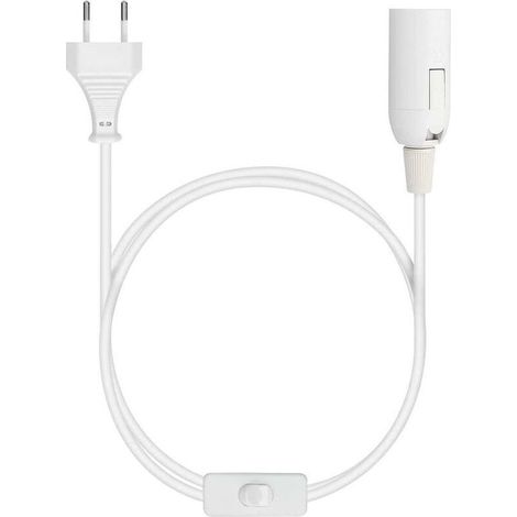 Douille E27 avec fil - Support de lampe pour ampoule avec cordon alimentation prise électrique et interrupteur - Câble 1.8m (1/5)