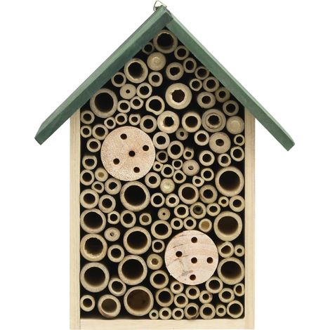 Hôtel à insectes 2 pcs 23x14x29 cm Bois de sapin massif